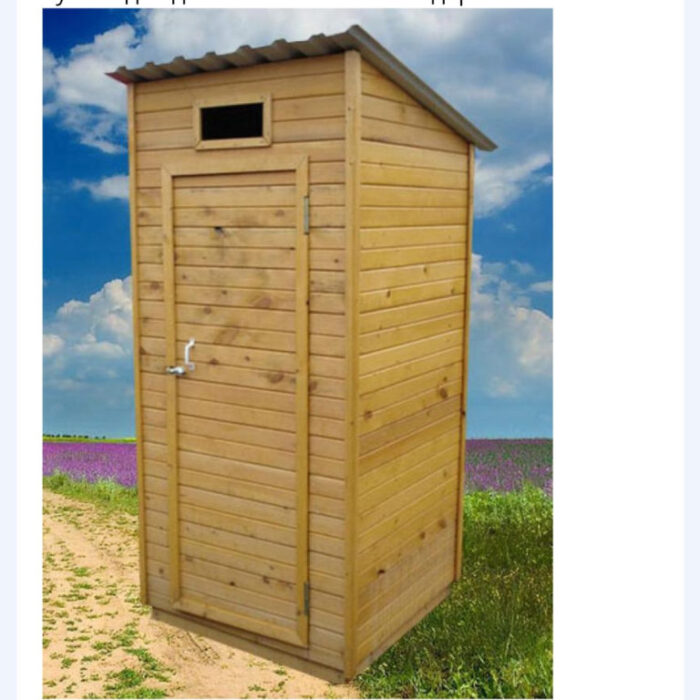 Деревянный туалет для дачи модели "А-1" не занимает много места, прочно изолирован, не пропускает запах